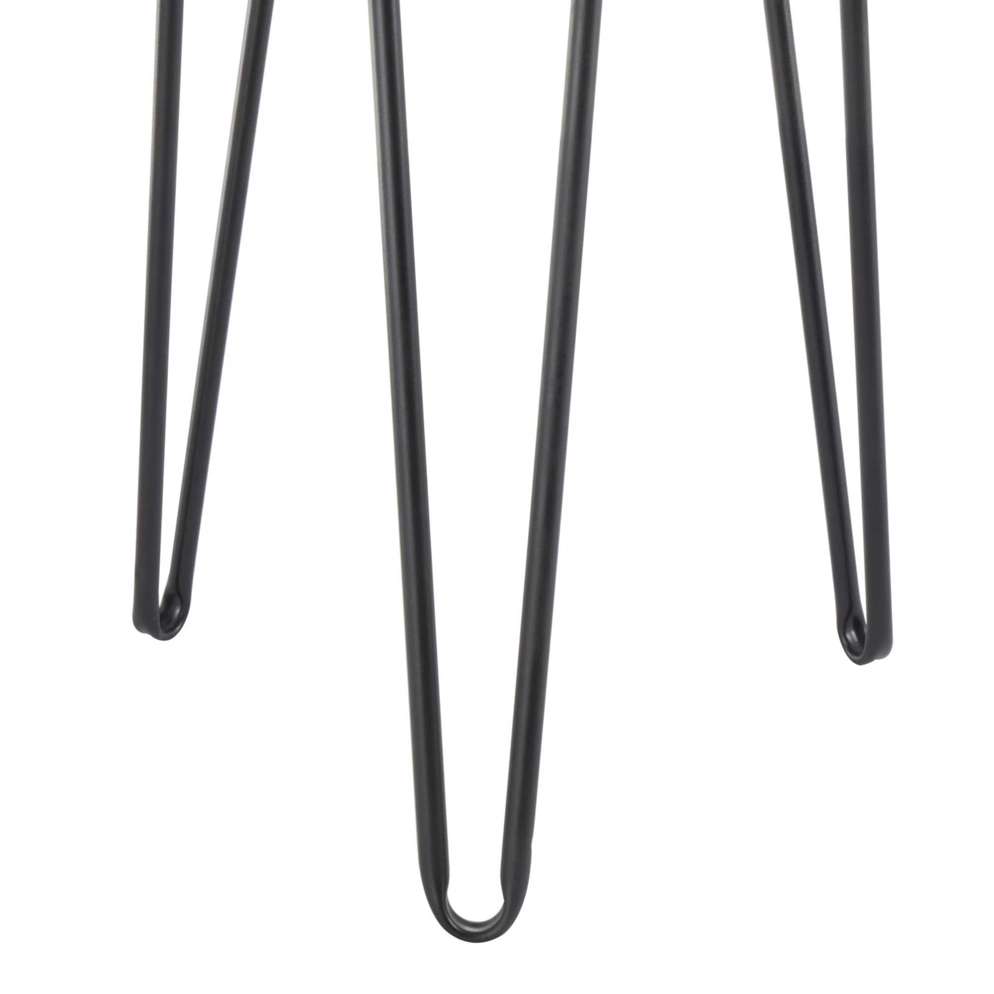 Black Metal Handmade Accent Table with Rattan Tabletop Set